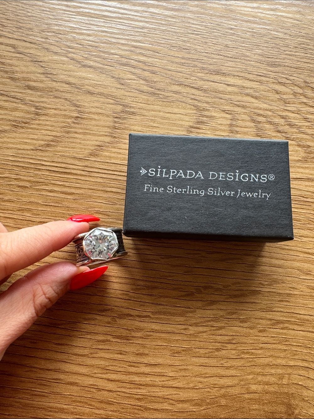 Silpada Sterling Silver Ring with Clear Gemstone